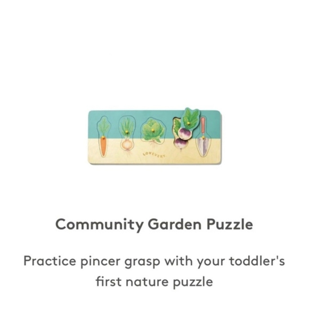 Lovevery Community Garden Puzzle From The Pioneer Play Kit 16-18 Months
